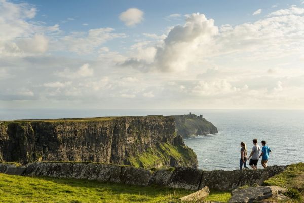 Friends walking the cliff top walk along the Cliffs of Moher_Co Clare_master (4)